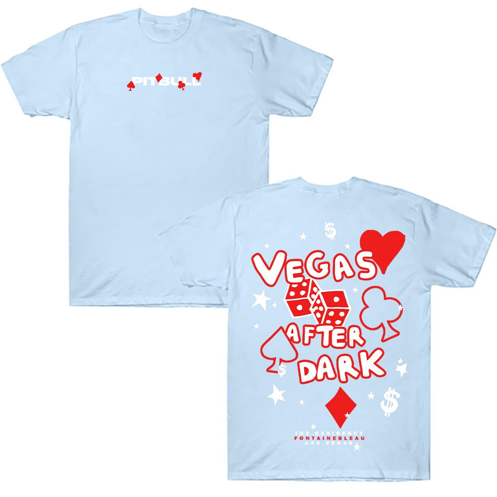 Pitbull Vegas After Dark Tee for Men Round Collar Cotton T Shirt Rapper Pitbull Short Sleeve Tee Shirt Unisex Cotton Breathable