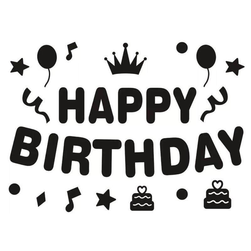 Большой размер Бронзовые буквы С Днем Рождения Наклейка Бобо Мяч Прозрачный воздушный шар Наклейка