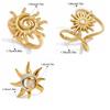 Metal Smooth Sun Ring Spiral Hand Ornament Classic Finger Rings  Women
