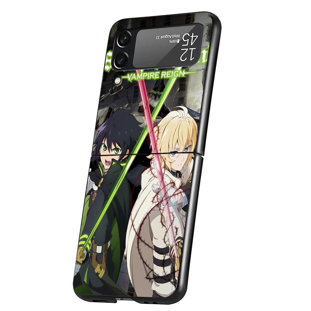 Seraph Of The End Case Phone Cover for Samsung Galaxy Z Flip 6 5 4 3 5G ZFlip6 ZFlip5 ZFlip4 ZFlip3 Black Hard Trend Fundas