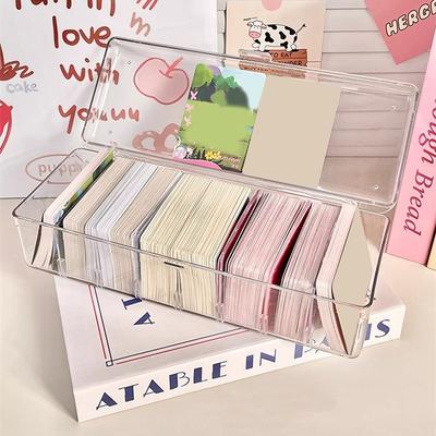 Коробка для хранения карточек Kpop Pocard, прозрачный органайзер для карточек, отсек для флип-бокса, защитный контейнер для карточек