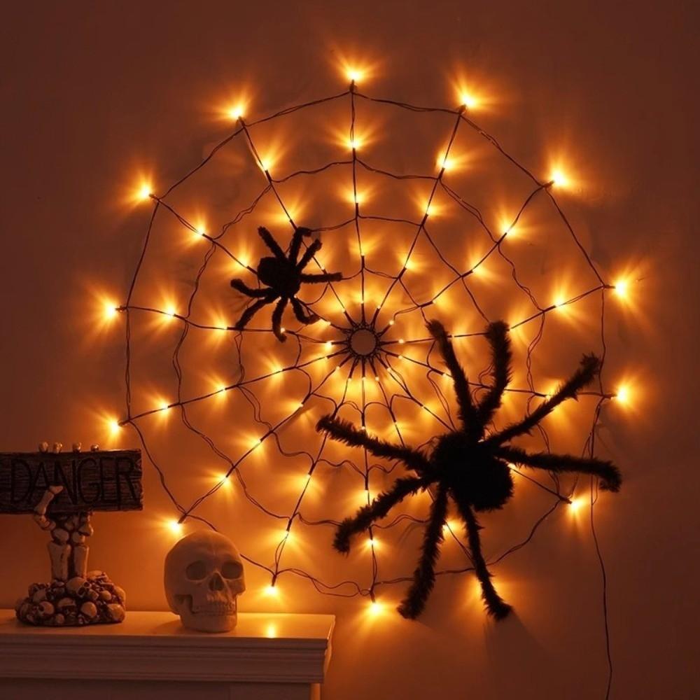 Halloween LED String Light Waterproof Haunted House Light New Spider Web Light Atmosphere Decor
