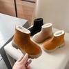 Girls Cotton Boots Round-toe Winter Boots for Children Solid Color Thickened Plush Versatile Kids Fashion Platform Ankle Boots