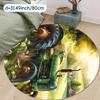 Vintage Tractor Farm Round Rug Flannel Rustic Countryside Landscape Print Area Mat For Farmhouse Kitchen Entryway DecorNostalgic