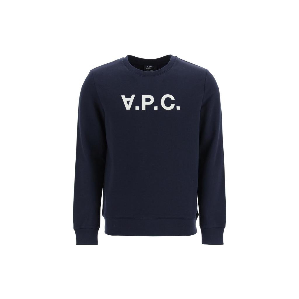 A.P.C Casual Logo Print Crewneck Sweatshirt Men sweatshirt Blue COFAXH27378IAK