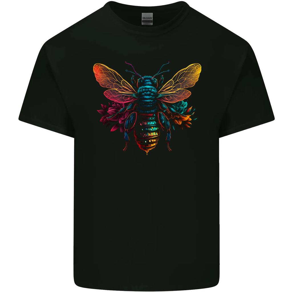 A Retrowave Bee Mens Cotton T-Shirt Tee Top