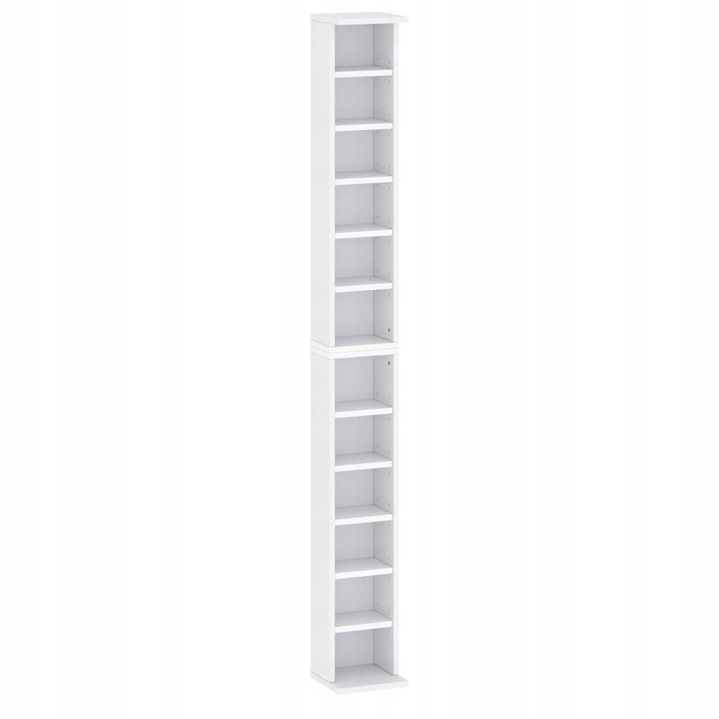 CD/DVD Rack with Adjustable Shelves, White
