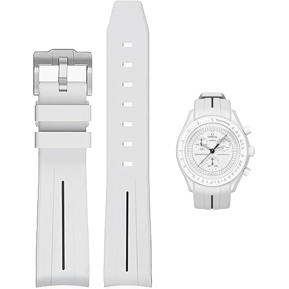 20-мм ремешок для часов Omega X Swatch MoonSwatch Ремешок для часов Omega и Swatch Резиновый ремешок для часов...