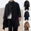 Men's Hippy Cloak Hoodie Stitching Fashion Turtleneck Ponchos Capes Cloak Coats Outwear Sweatshirts
