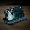 Кожаный чехол-кошелек для Apple 16 Pro Max с отделениями для нескольких карт, ремешком на руку и функцией подставки.
