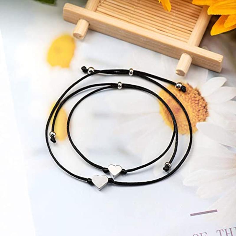 Парный браслет для лучших друзей для 2/3, браслеты для отношений с подвеской-шармом в виде сердца для креативных украшений для лучших друзей, пары