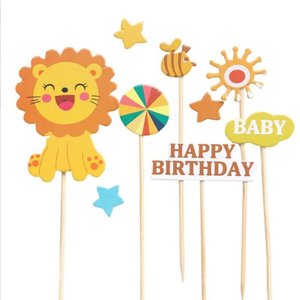 Милый Медведь Украшение для Торта С Днем Рождения Вставка для Торта на День Рождения Принадлежности для Вечеринки