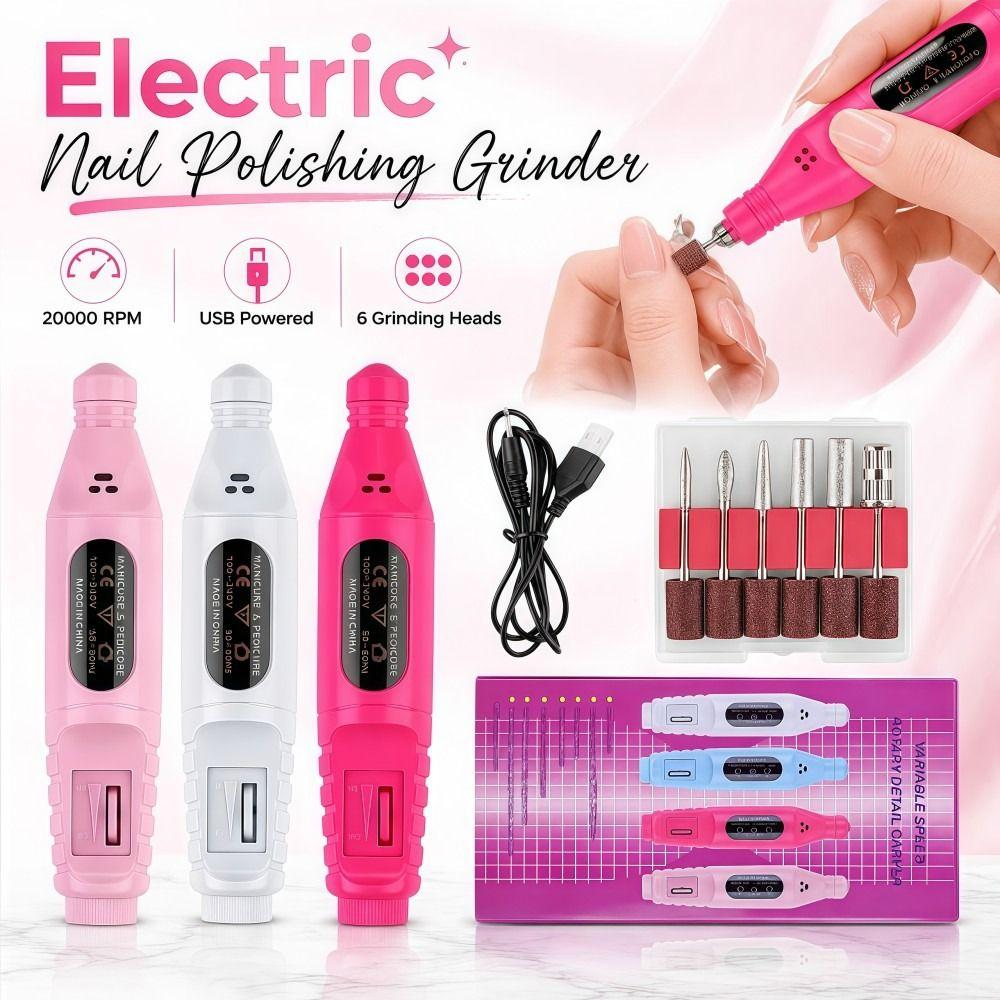 20000 RPM Electric Nail File USB Powered Nail Grinder Electric Nail Polishing Grinder Nail Tools