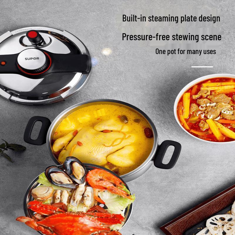 SUPOR Easy Open 6L 316L Stainless Steel Pressure Cooker