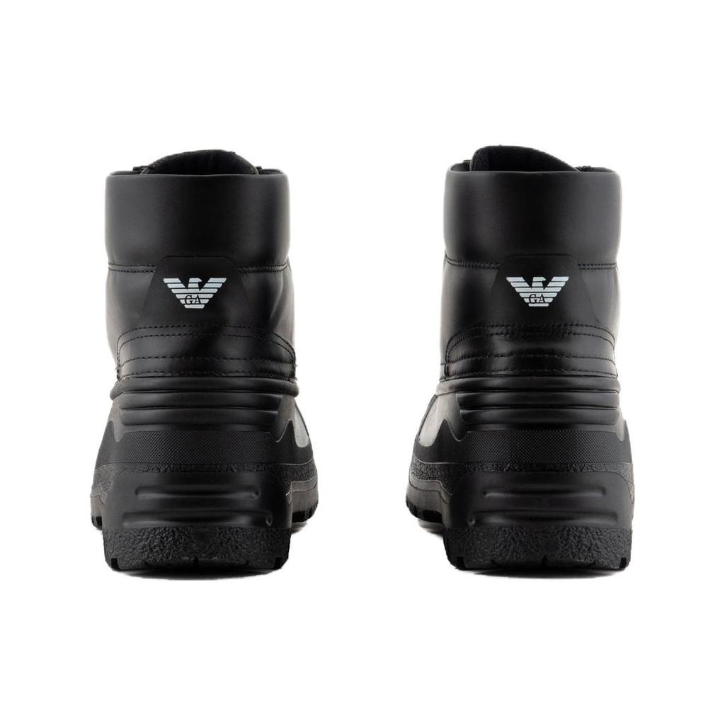 Emporio Armani Мужские кожаные повседневные удобные ботильоны до щиколотки, черные X4M391XF741100002