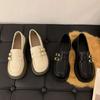 Size 35-43, Small Leather Shoes 41 Spring and Autumn Platform Muffin One Pedal Versatile Mary Jane Loafers 42 Large Size Women's Shoes