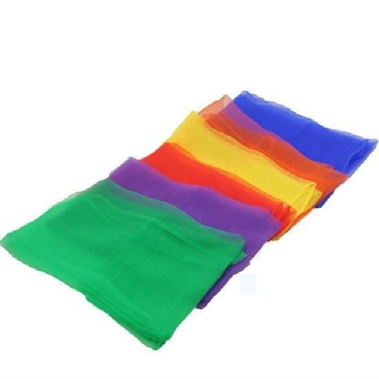 12pcs/bag 6 Color Kindergarten Square Silk Performances Dance Chiffon Scarf Solid Scarf Kids Scarf