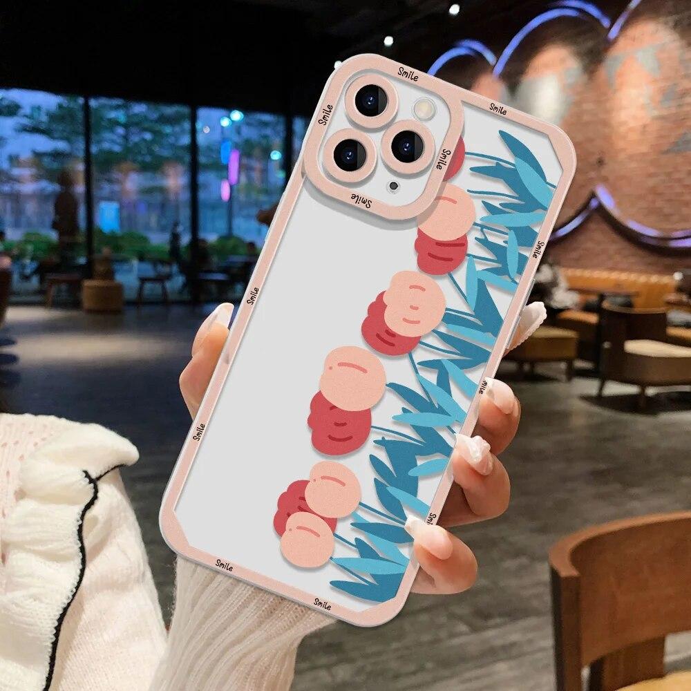 Чехол для телефона с цветком для iPhone 14 Pro Max, чехол для iPhone 11 13 12 Pro Max XS Max XR 8 14 Plus SE 13, защитный чехол для мини-камеры