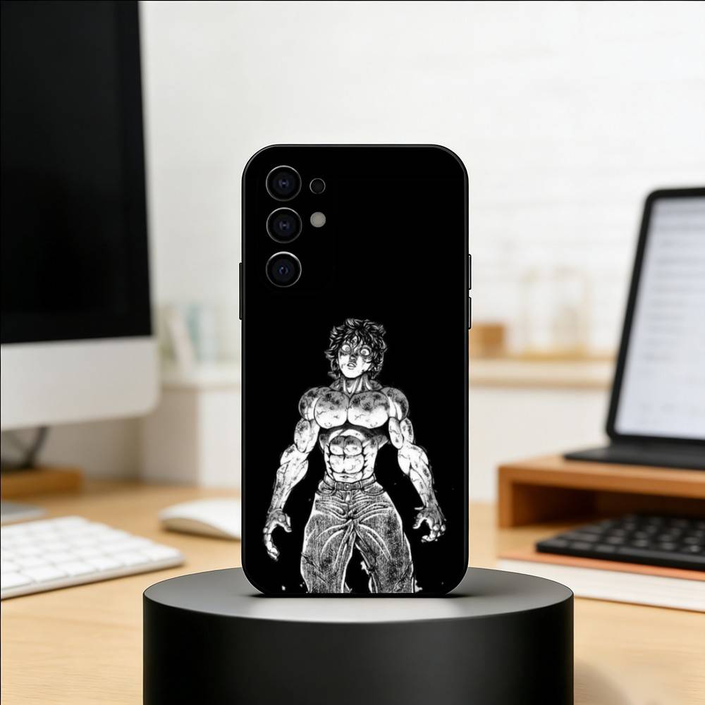 B-Baki Phone Case For Samsung S25,S24,S21,S22,S23,S30,Ultra,S20,Plus,Fe,Soft Silicone Black Cover