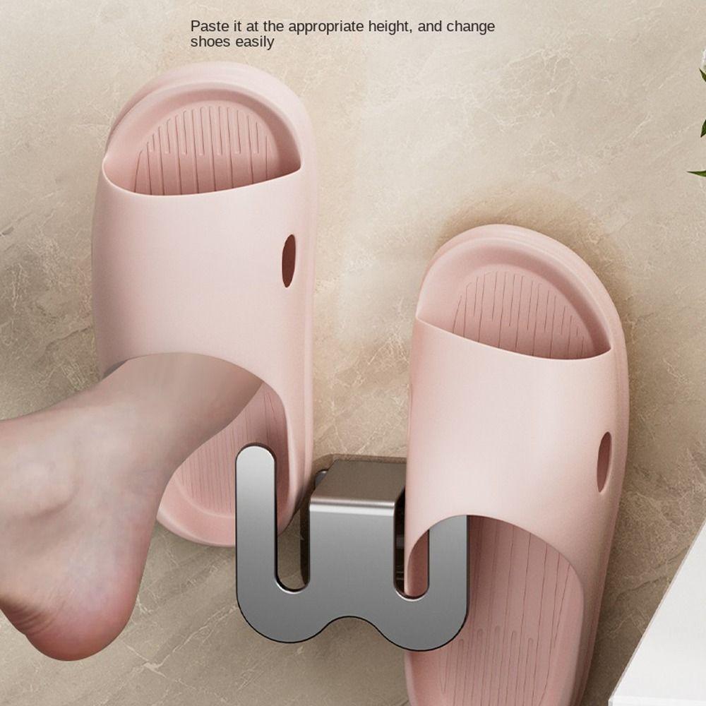 Компактная подставка для тапочек для ванной, многофункциональный органайзер для хранения, крючок для хранения для дома и спальни