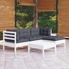 VidaXL Solid Pine Wood Garden Lounge Set 5 Pcs with Cushions Patio Furniture Outdoor Furniture Garden Furniture 3096353
