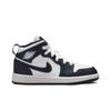 Air Jordan 1 Mid PreSchool 'Obsidian' (Unisex) White / Metallic Gold / Obsidian Kids' Basketball Shoes 640734 174