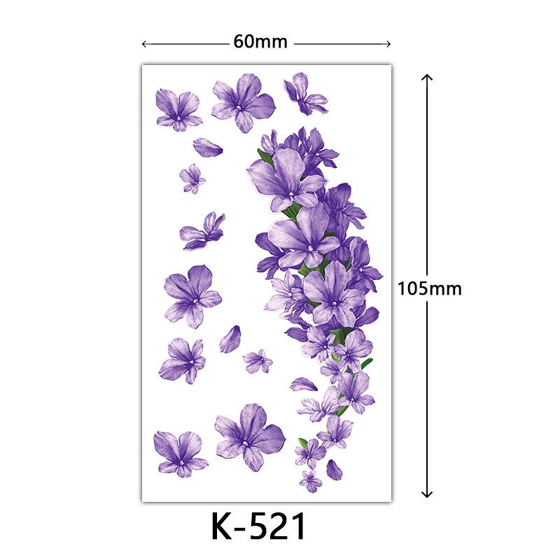 Waterproof Tattoo Stickers: English Letters, Flowers & Butterfly Sketches