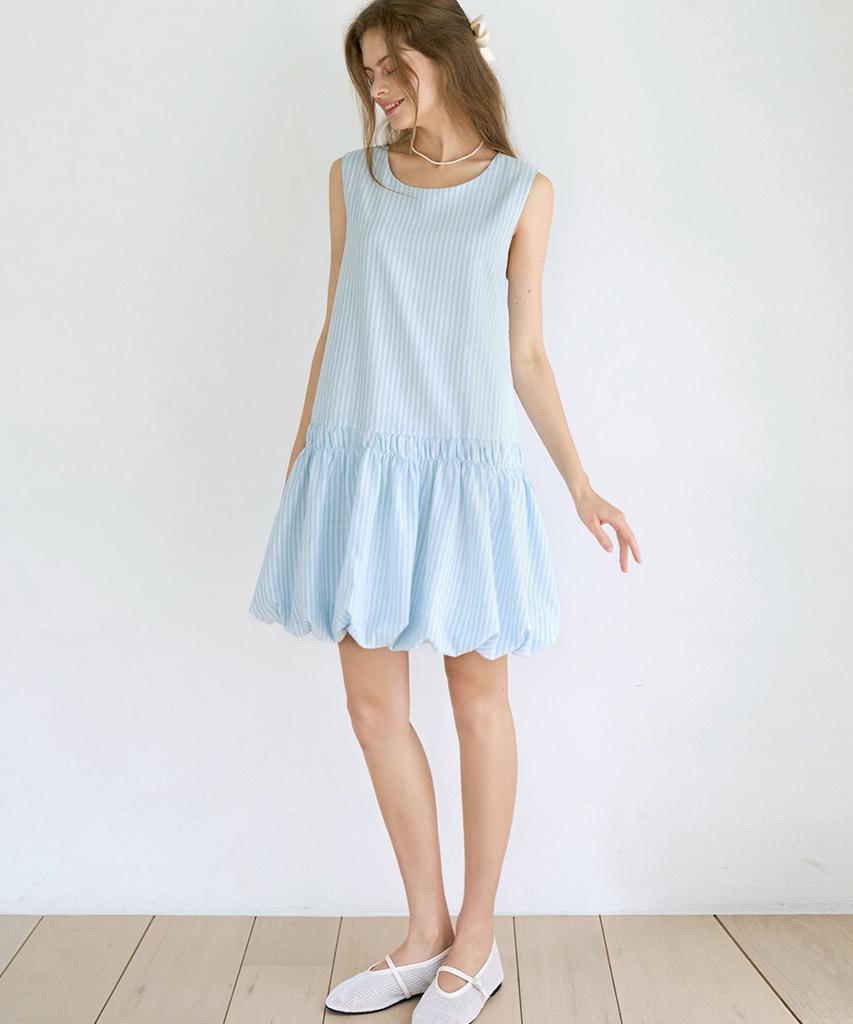 Slow Lolly Pumpkin Puff Stripe Dress
