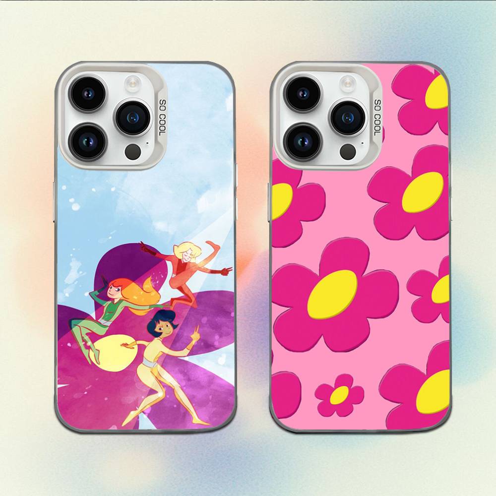 Чехол для телефона Totally Spies для iPhone 16,15,14,13,12,11,Mini,Pro,E,MAX Белый Конфетный Матовый Ударопрочный Чехол