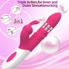 3 IN 1 Rabbit Female Vibrator Powerful G-spot Retractable Rotating Clitoral Vaginal Stimulator Female Masturbator Adult Sexy Toys