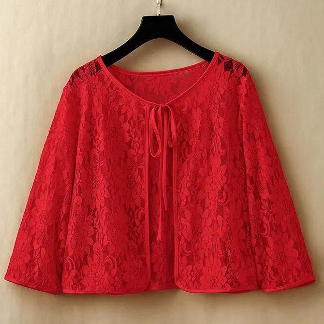 XL-6XL, женская высококачественная кружевная шаль с резным дизайном, весна-лето, кардиган большого размера, защита от солнца, тонкое пальто, рубашка с кондиционером