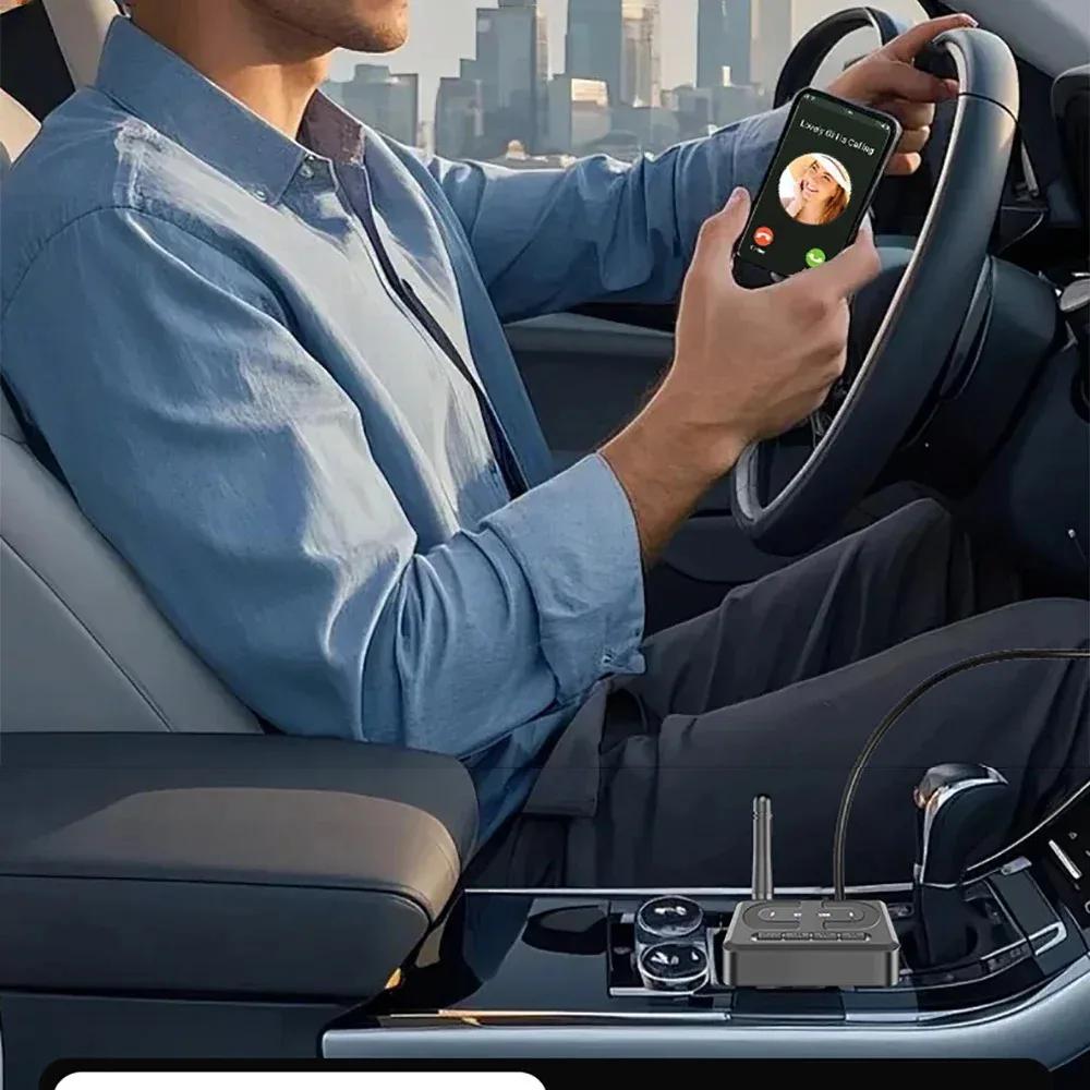 Беспроводной Аудио Адаптер Bluetooth 6.0 Приемник RCA 3.5mm AUX Jack Стерео Музыка Беспроводной Адаптер Поддержка Воспроизведения с USB-накопителя Автомобильный Комплект