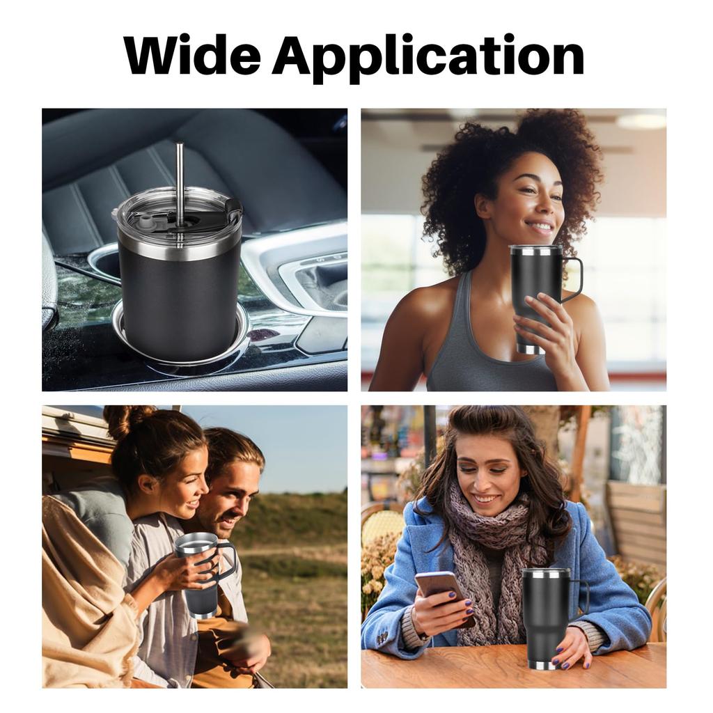 Тамблер 30 унций с крышкой-ручкой, Изолированная дорожная кофейная кружка из нержавеющей стали, Металлическая чашка с двойными стенками, защищенная от проливания, Сохраняет напиток горячим/холодным