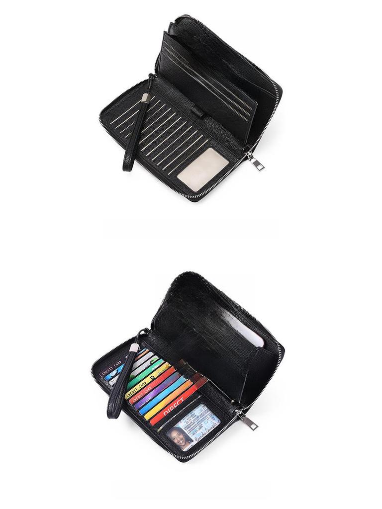 Женский кошелек из искусственной кожи с защитой от кражи RFID, большой вместимости, длинный и стильный, с несколькими отделениями для карт.