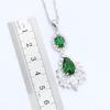 WPAITKYS Зеленый, Белый Кристалл Серебряный Цвет Женские Ювелирные Наборы Серьги Кольцо Ожерелье Браслет Рождественский Подарок