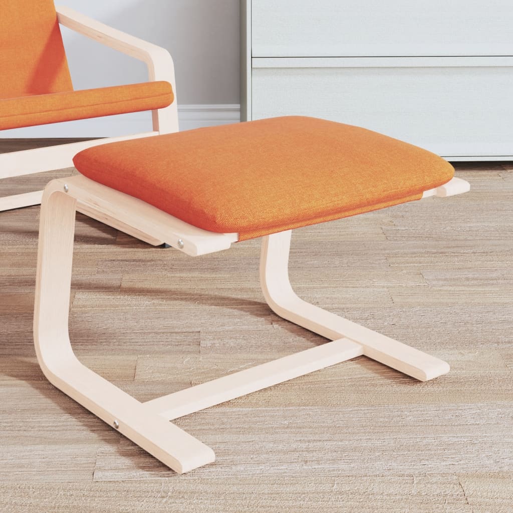 Footstool Dark Yellow 51 x 41 x 40 cm Fabric