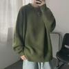 2023 Men's Solid Color Knitted Pullover: Autumn & Winter Hong Kong Style Loose-Fit Sweater