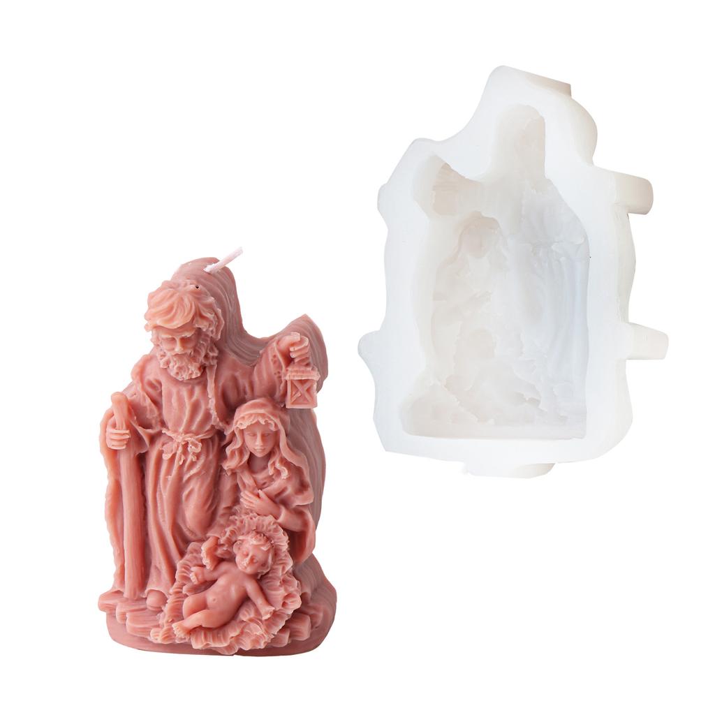 Религиозная скульптура Силиконовые формы для свечей для мыла Рождественские украшения Силиконовые формы для свечей из эпоксидной смолы
