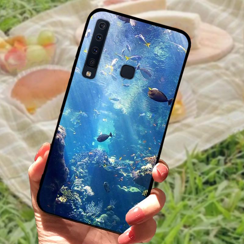 Для Samsung A9 2018 Чехол-крышка A7 2018 Силиконовый Мягкий Мраморный Черный Бампер Funda Coque для Samsung Galaxy A7 A9 2018 Защитный