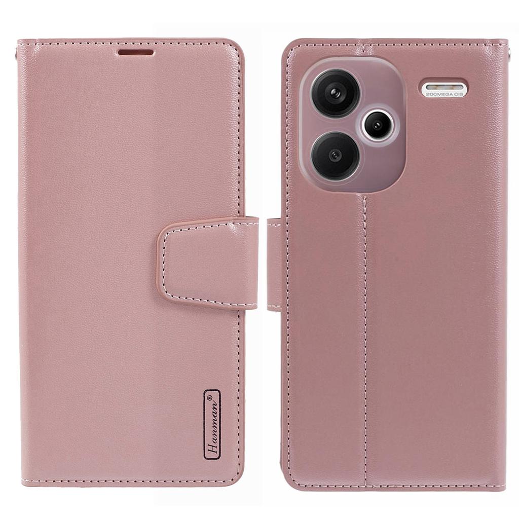 HANMAN Mill Series for Xiaomi Redmi Note 13 Pro+ 5G Case PU Leather Wallet Phone Stand Cover