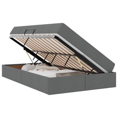 Storage Bed with Mattress Dark Gray 120 X 200 Cm