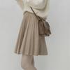 Korean A-Line High-Waist Pleated Knit Skirt