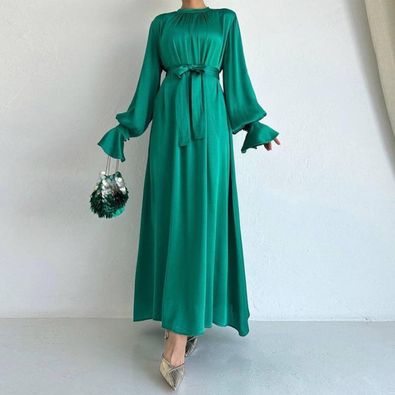 Весеннее женское обтягивающее атласное платье на шнуровке из двух предметов