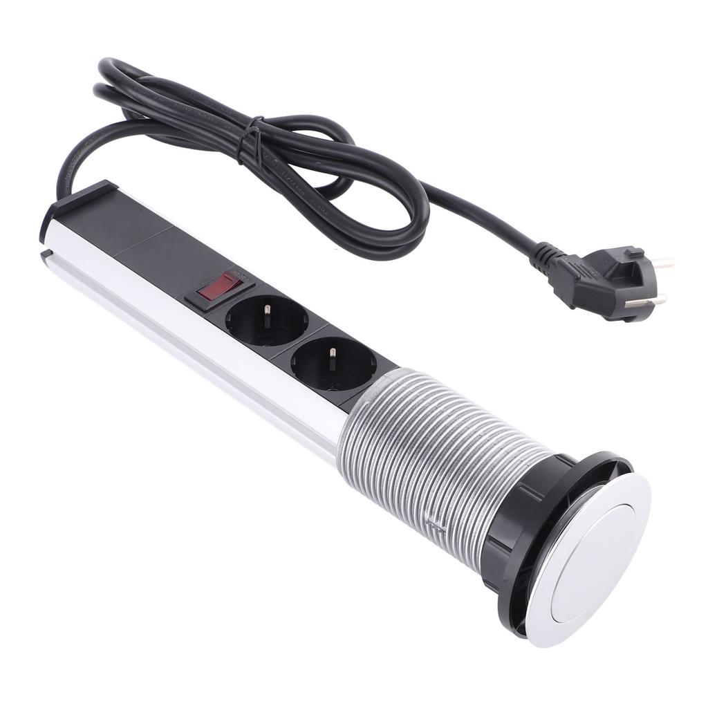 Выдвижная розетка с 3 вилками европейского стандарта и USB-розеткой из алюминиевого сплава, встроенной в столешницу, розеткой переменного тока