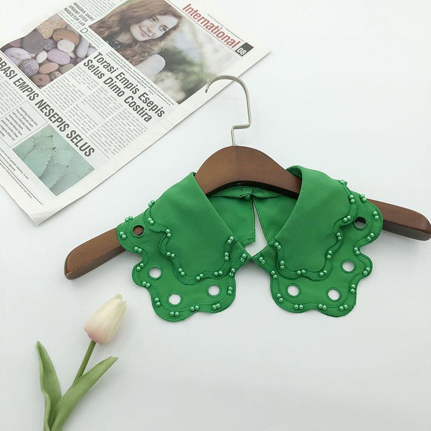 White Fake Collar for Women Shirt Blouse Necklace Candy Color False Collar Handmade Beads Detachable Sweater Collars Decor