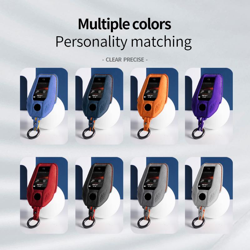 Алькантара для BMW 1 3 5 7 серии X1 X3 X5 X6 X7 F30 G20 F34 f31 G30 G01 F15 G05 I3 Чехол для ключа автомобиля Пульт Замшевый чехол-брелок