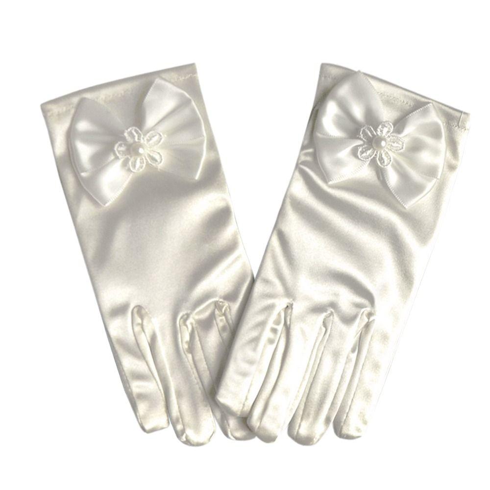 Dance Performance Stage Gloves Full Finger Mittens Wedding Flower Girl's Gloves Princess Gloves