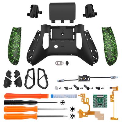 EXtremeRate Текстурированный комплект VICTOR X для Xbox Series 6 Черный Переработанная задняя часть и 4 задние кнопки Контроллер не входит в комплект S/X, Профили, Корпус,