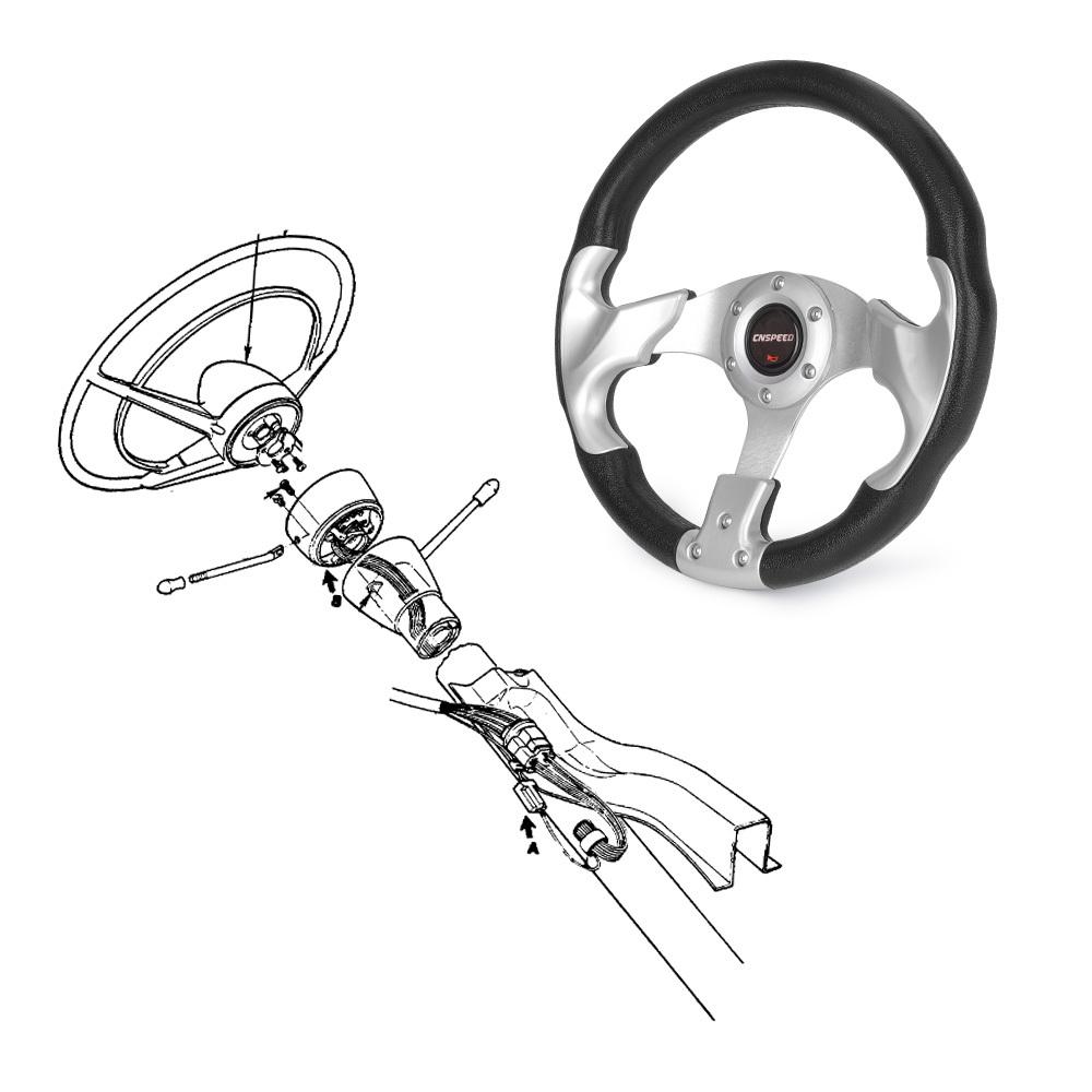 Aluminum Alloy Racing Style 320mm 13 Inch Steering Wheel for YAMAHA Golf Cart EZGO Car Accessories