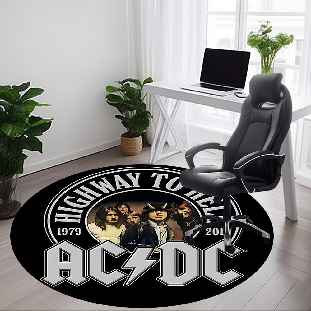 1 шт. Круглый ковер AC/DC Rock Office, Под офисные стулья, Спальня, Гостиная, Домашний декор a1022186